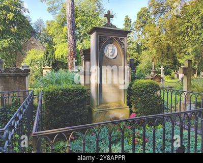 Vecchio cimitero di Bonn, tomba di Melchior e Sulpiz Boisseree di fronte alla Cappella di San Giorgio, Germania, Renania settentrionale-Vestfalia, Bonn Foto Stock