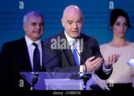 Foto Fabio Cimaglia / LaPresse19-12-2017 Roma Sport coni. Cerimonia di consegna dei Collari d'oro al merito sportivo nella foto Gianni Infantino foto Fabio Cimaglia / LaPresse 19-12-2017 Roma (Italia) Sport coni. Cerimonia per la consegna dei collari d'oro nella foto di Gianni Infantino Foto Stock