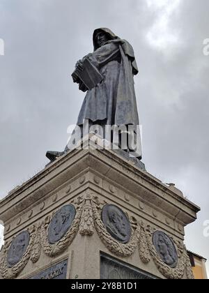 Monumento a Giordano Bruno, campo de' Fiori, Roma, Italia Foto Stock