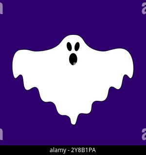 Halloween ha creato simpatici fantasmi. Fantasma sorridente. Personaggi per halloween in stile cartoni animati. Illustrazione Vettoriale