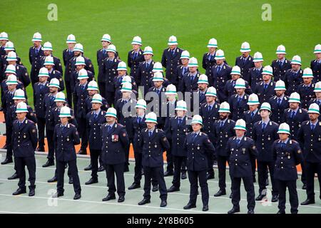 Milano, Italia. 4 ottobre 2024. Cerimonia di giuramento dei cadetti della polizia locale - Cronaca - Milano, Italia - Venerd&#xec;, 04 ottobre 2024 (foto Marco Cremonesi/LaPresse) cerimonia di giuramento dei cadetti della polizia locale - News - Milano, Italia - venerdì 04 ottobre 2024 (foto Marco Cremonesi/LaPresse) crediti: LaPresse/Alamy Live News Foto Stock