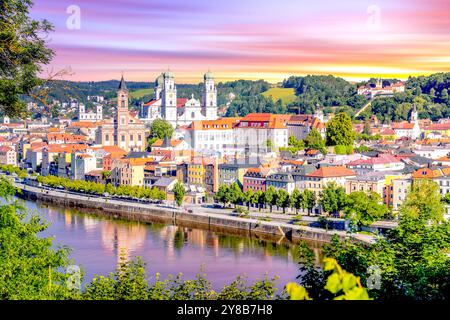 Città vecchia di Passau, Germania Foto Stock