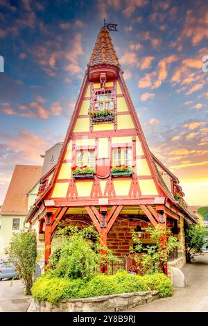 Città vecchia di Rothenburg ob der Tauber, Germania Foto Stock