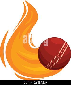 Le classiche fiamme da cricket in pelle, perfette per rappresentare l'intensità e l'emozione di questo sport Illustrazione Vettoriale