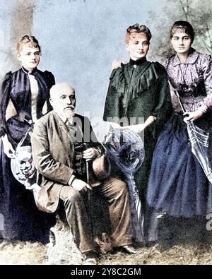 Marie Curie e famiglia, 1890 anni Foto Stock