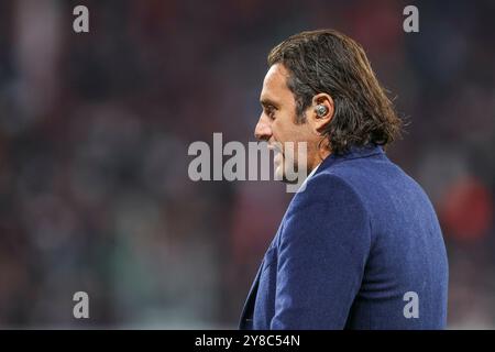 Lipsia, Germania. 2 ottobre 2024. 02.10.2024, Fussball, Saison 2024/2025, Champions League, 2. Spieltag, RB Leipzig - Juventus Torino, TV-Experte Luca Toni foto: Tim Rehbein/RHR-FOTO/dpa/Alamy Live News Foto Stock