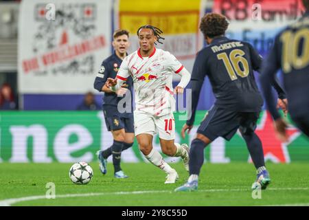 Lipsia, Germania. 2 ottobre 2024. 02.10.2024, Fussball, Saison 2024/2025, Champions League, 2. Spieltag, RB Leipzig - Juventus Torino, Xavi Simons (RB Leipzig) foto: Tim Rehbein/RHR-FOTO/dpa/Alamy Live News Foto Stock