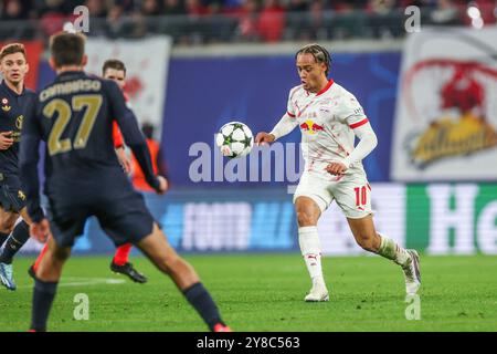 Lipsia, Germania. 2 ottobre 2024. 02.10.2024, Fussball, Saison 2024/2025, Champions League, 2. Spieltag, RB Leipzig - Juventus Torino, Xavi Simons (RB Leipzig) foto: Tim Rehbein/RHR-FOTO/dpa/Alamy Live News Foto Stock