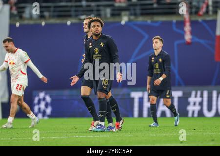 Lipsia, Germania. 2 ottobre 2024. 02.10.2024, Fussball, Saison 2024/2025, Champions League, 2. Spieltag, RB Leipzig - Juventus Torino, Weston McKennie (Juventus Torino) foto: Tim Rehbein/RHR-FOTO/dpa/Alamy Live News Foto Stock