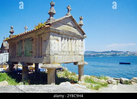 Horreo. Combarro, Pontevedra, Galizia, Spagna. Foto Stock