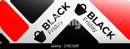 i poster per banner del black friday progettano il modello vettoriale Illustrazione Vettoriale