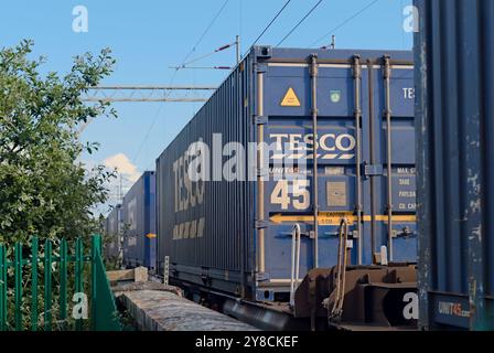 Ingresso al treno Tesco di Trafford Park a Chelford. Foto Stock