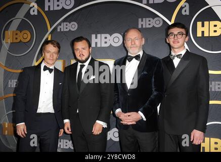 Isaac Hempstead Wright, Liam Cunningham, John Bradley e Alfie Allen all'Official Emmy After Party 2019 della HBO si tenne al Pacific Design Center di West Hollywood, USA il 22 settembre 2019. Foto Stock