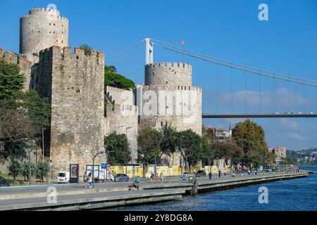 Istanbul, Turchia - 27 settembre 2024: Fortezza di Rumeli è una fortezza ottomana medievale situata a Istanbul, Turchia. Foto Stock