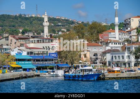 Istanbul, Turchia - 27 settembre 2024: Vista del quartiere di Besiktas situato sul lato europeo dello stretto del Bosforo a Istanbul, Turchia. Foto Stock