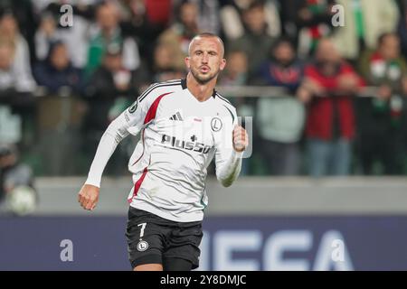 Varsavia, Polonia. 3 ottobre 2024. Tomas Pekhart del Legia Warszawa visto durante la partita di UEFA Conference League 2024/2025 tra Legia Warszawa - Real Betis Balompie al Marshall Jozef Pilsudskis Municipal Stadium di Legia Varsavia. Punteggio finale; Legia Warszawa 1:0 Real Betis Balompie. (Foto di Grzegorz Wajda/SOPA Images/Sipa USA) credito: SIPA USA/Alamy Live News Foto Stock