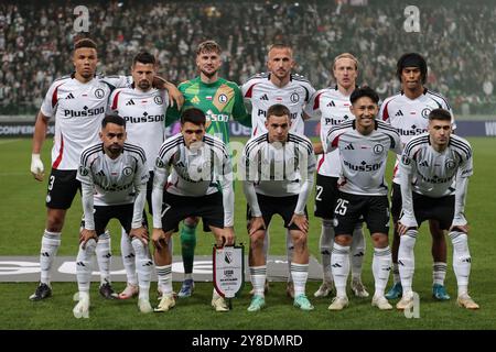 Varsavia, Polonia. 3 ottobre 2024. Squadra del Legia Warszawa vista durante la partita di UEFA Conference League 2024/2025 tra Legia Warszawa - Real Betis Balompie al Marshall Jozef Pilsudskis Municipal Stadium di Legia Varsavia. Punteggio finale; Legia Warszawa 1:0 Real Betis Balompie. (Foto di Grzegorz Wajda/SOPA Images/Sipa USA) credito: SIPA USA/Alamy Live News Foto Stock