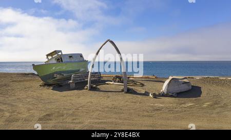Barrow è la più grande città del North Slope Borough nello stato americano dell'Alaska e si trova a nord del Circolo polare Artico. E' uno dei settentrionali Foto Stock