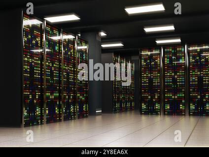 Immagine di una sala server del computer. Foto Stock