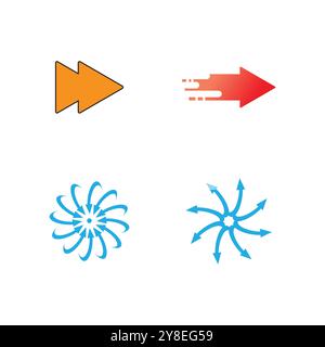 Modello vettoriale logo con freccia Illustrazione Vettoriale