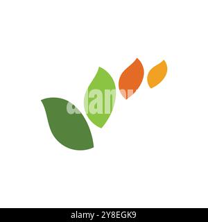 Modello simbolo elemento vettoriale logo foglia verde Illustrazione Vettoriale