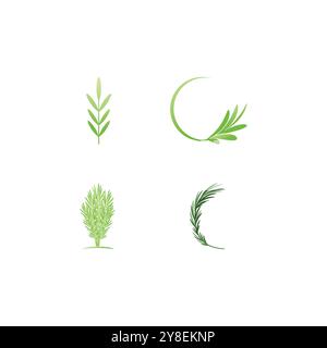 Logo Rosemary modello di illustrazione vettoriale elemento aziendale e design del simbolo Illustrazione Vettoriale