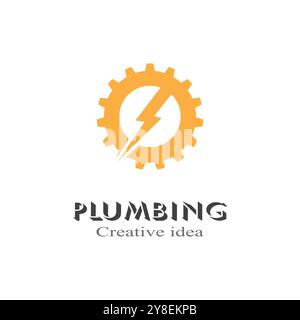 Logo idraulico design vettoriale modello aziendale design elemento Illustrazione Vettoriale