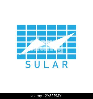 Logo del pannello solare piatto vettoriale e design simbolo Illustrazione Vettoriale