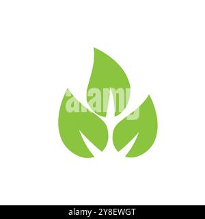 Loghi di foglia verde ecologia natura elemento icona vettore Illustrazione Vettoriale