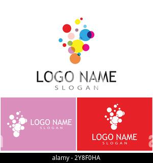 Illustrazione dell'icona vettoriale del modello del logo a bolle Illustrazione Vettoriale