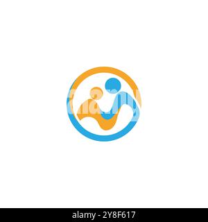 Comunità, rete e icona sociale del modello di progettazione Illustrazione Vettoriale