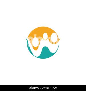 Comunità, rete e icona sociale del modello di progettazione Illustrazione Vettoriale