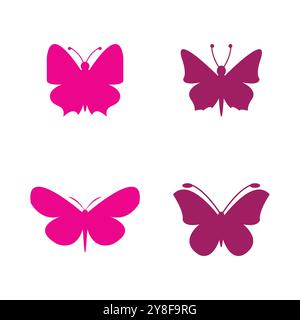 Bellezza Butterfly logo Vector icona design Illustrazione Vettoriale