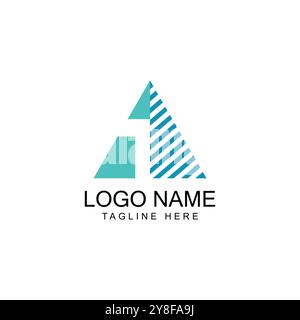 Futuristica ispirazione per il design con il logo della catena triangolare Illustrazione Vettoriale