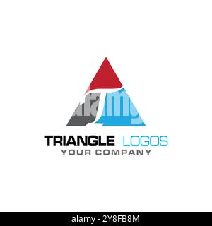 Futuristica ispirazione per il design con il logo della catena triangolare Illustrazione Vettoriale