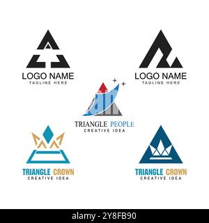Futuristica ispirazione per il design con il logo della catena triangolare Illustrazione Vettoriale