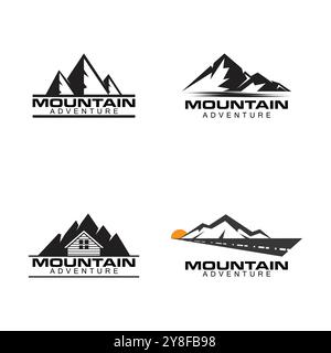 Icona di montagna modello Logo illustrazione vettoriale design Illustrazione Vettoriale