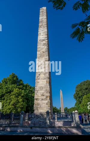 Turkiye. Istanbul. Quartiere di Sultanhamet. L'obelisco murato, chiamato anche la colonna di Costantino VII Porfirogenito Foto Stock