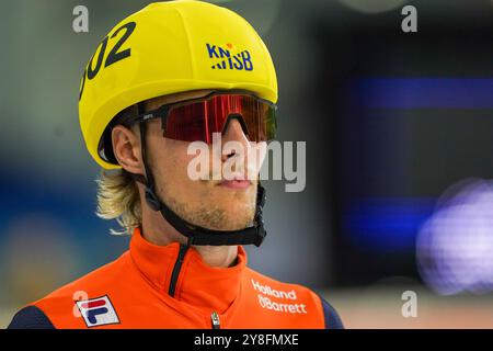 Heerenveen, Paesi Bassi. 5 ottobre 2024. HEERENVEEN, PAESI BASSI - 5 OTTOBRE: Friso Emons gareggia nella finale dei 1500 m durante il KNSB Dutch Open a Thialf il 5 ottobre 2024 a Heerenveen, Paesi Bassi. (Foto di Andre Weening/Orange Pictures) credito: Orange Pics BV/Alamy Live News Foto Stock