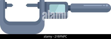Icona digitale del micrometro esterno in stile piatto, strumento di misurazione per misurazioni accurate Illustrazione Vettoriale