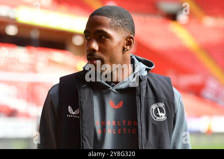 Londra, Inghilterra. 5 ottobre 2024. Kayne Ramsay prima dello Sky Bet EFL League One match tra il Charlton Athletic e Birmingham City a The Valley, Londra. Kyle Andrews/Alamy Live News Foto Stock