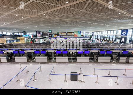 Tokyo, Giappone - 7 ottobre 2023: Terminal 1 dell'Aeroporto Internazionale Narita di Tokyo (NRT) in Giappone. Foto Stock