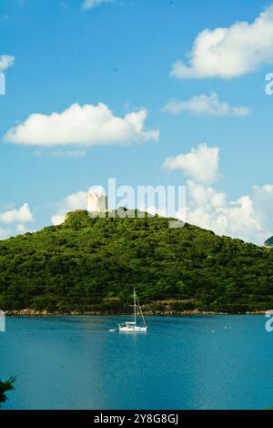 La vista spettacolare della costa di Capo caccia, Alghero, Sardegna, Italia Foto Stock