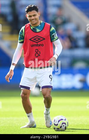 Leicester, Regno Unito. 5 ottobre 2024. Evanilson di Bournemouth durante il riscaldamento pre-partita in vista della partita di Premier League Leicester City vs Bournemouth al King Power Stadium, Leicester, Regno Unito, 5 ottobre 2024 (foto di Craig Thomas/News Images), il 10/5/2024. (Foto di Craig Thomas/News Images/Sipa USA) credito: SIPA USA/Alamy Live News Foto Stock