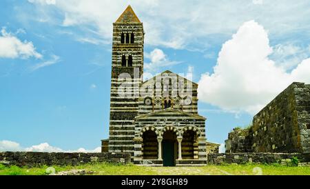 Chiesa della Santissima Trinità di Saccargia, Codrongianos, provincia di Sassari, Sardegna, Italia Foto Stock