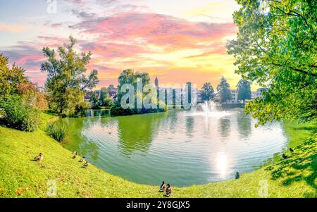 Città vecchia di Pfullendorf, Germania Foto Stock