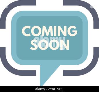 Bolla blu con presto scritto all'interno, che annuncia un nuovo prodotto o servizio Illustrazione Vettoriale