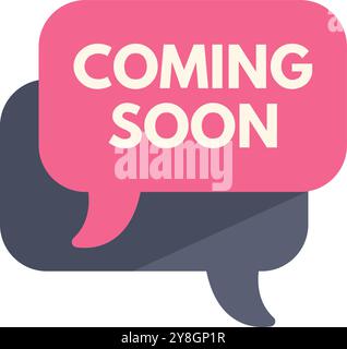 Bolla rosa con annuncio in arrivo su uno più scuro, isolato su sfondo bianco Illustrazione Vettoriale