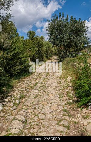 Via Bànyols, Alaró, Maiorca, Isole Baleari, Spagna. Foto Stock