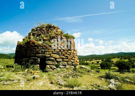 Paesaggio nuragico nella regione di Goceano, provincia di Sassari, Sardegna, Italia Foto Stock